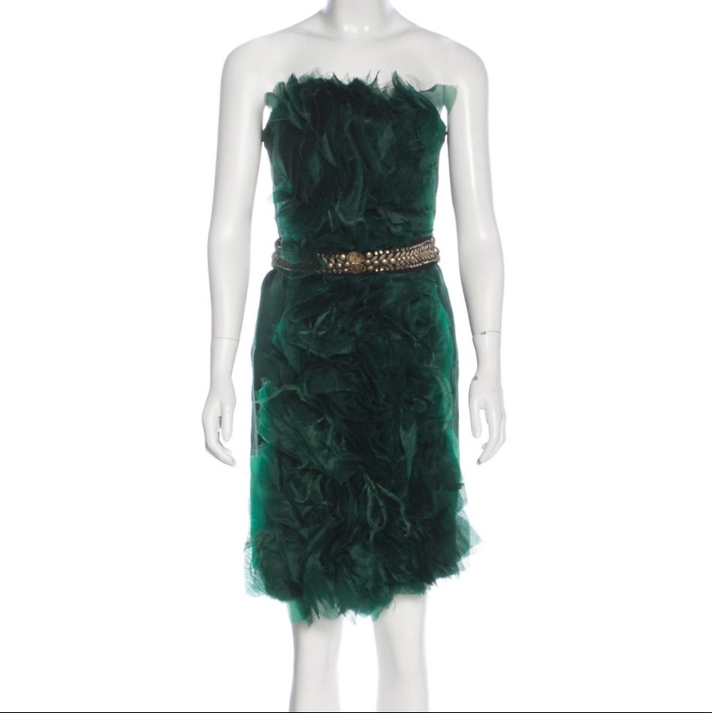 Monique Lhuillier silk Strapless dress size XS
